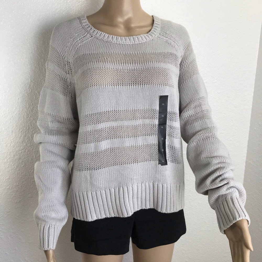 NWOT Banana Republic knit crop sweater gray XL